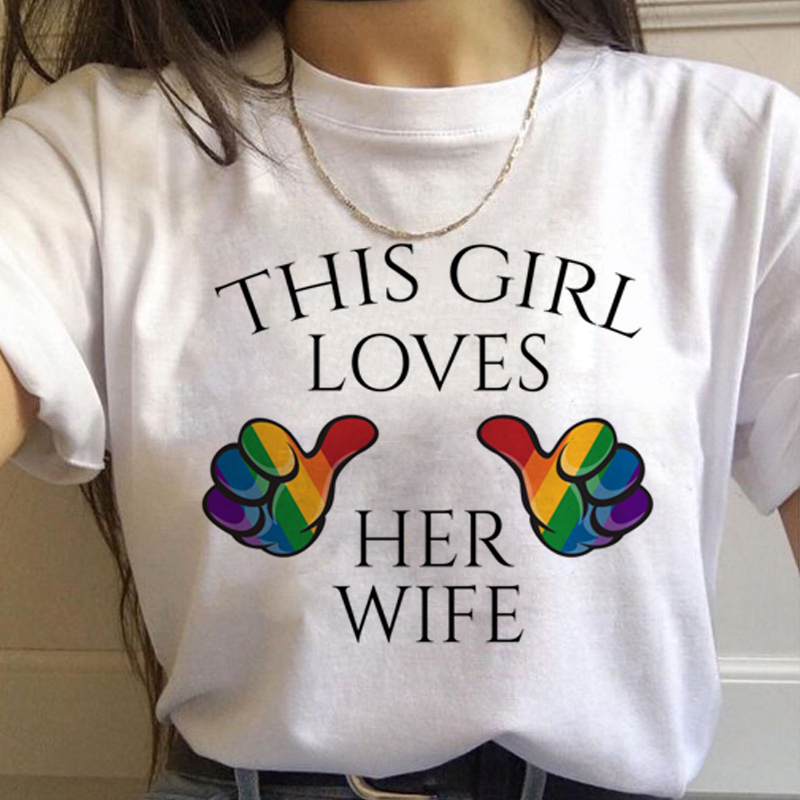 Women'S Fashion From The 90S - Lgbt arco-íris harajuku t camisa feminina