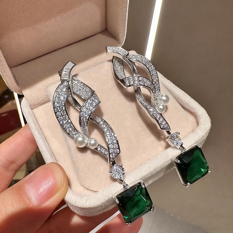 Women'S Fashion Magazines - Brincos Retrô de Luxo com Diamantes