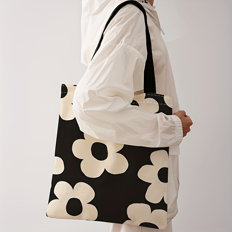Canvas Tote Bag - Bolsa tote com estampa de flores