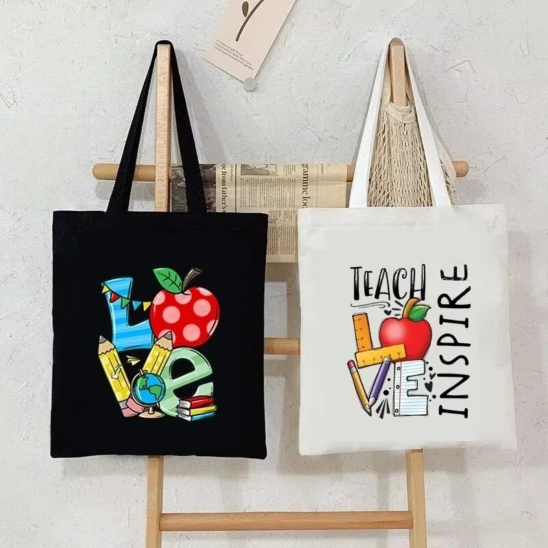 Canvas Tote Bag - Bolsa de Ombro de Lona Feminina