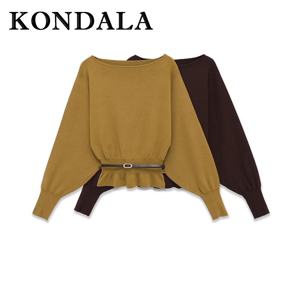 Women'S Fashion Trends Fall 2025 - Kondala vintage sólido moda 2025 camisola