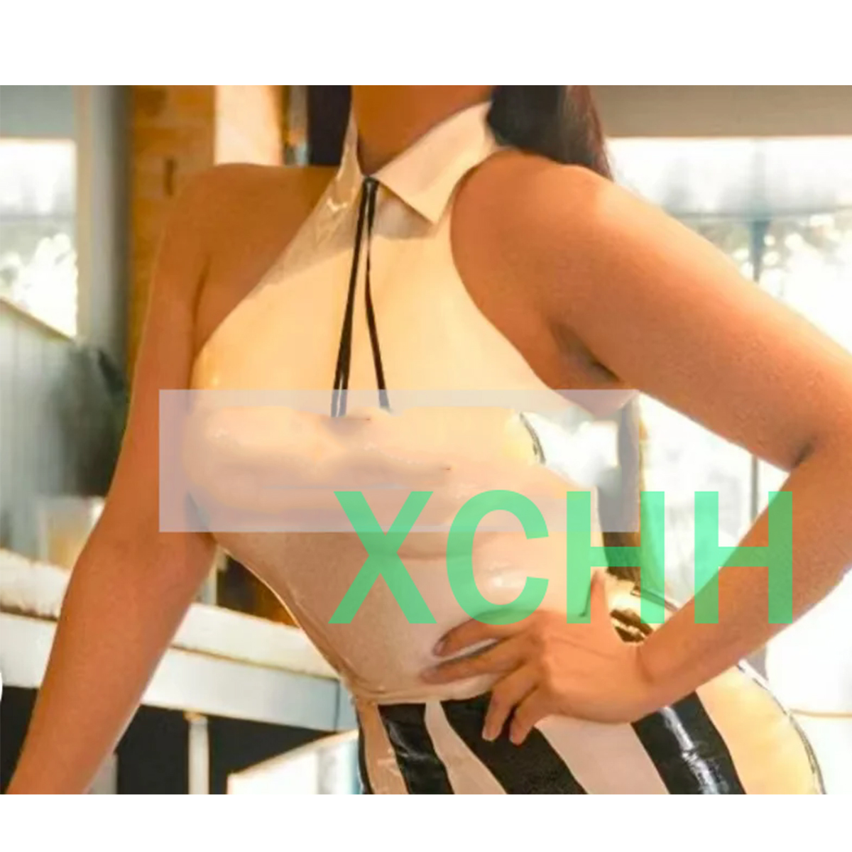 Women'S Fashion Vest Tops - Camisa de Látex Natural Sexy para