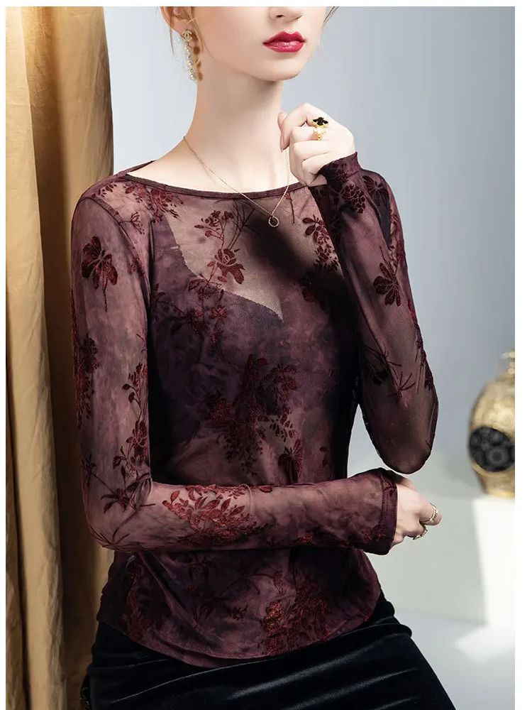 Women'S Fashion Trends Fall 2025 - Top feminino com estampa flocada e