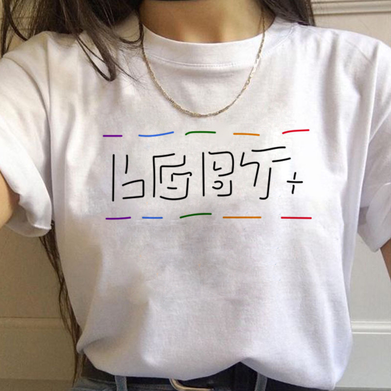 Lgbt arco-íris harajuku t cami - Women'S Fashion From The 90S avaliação e preço