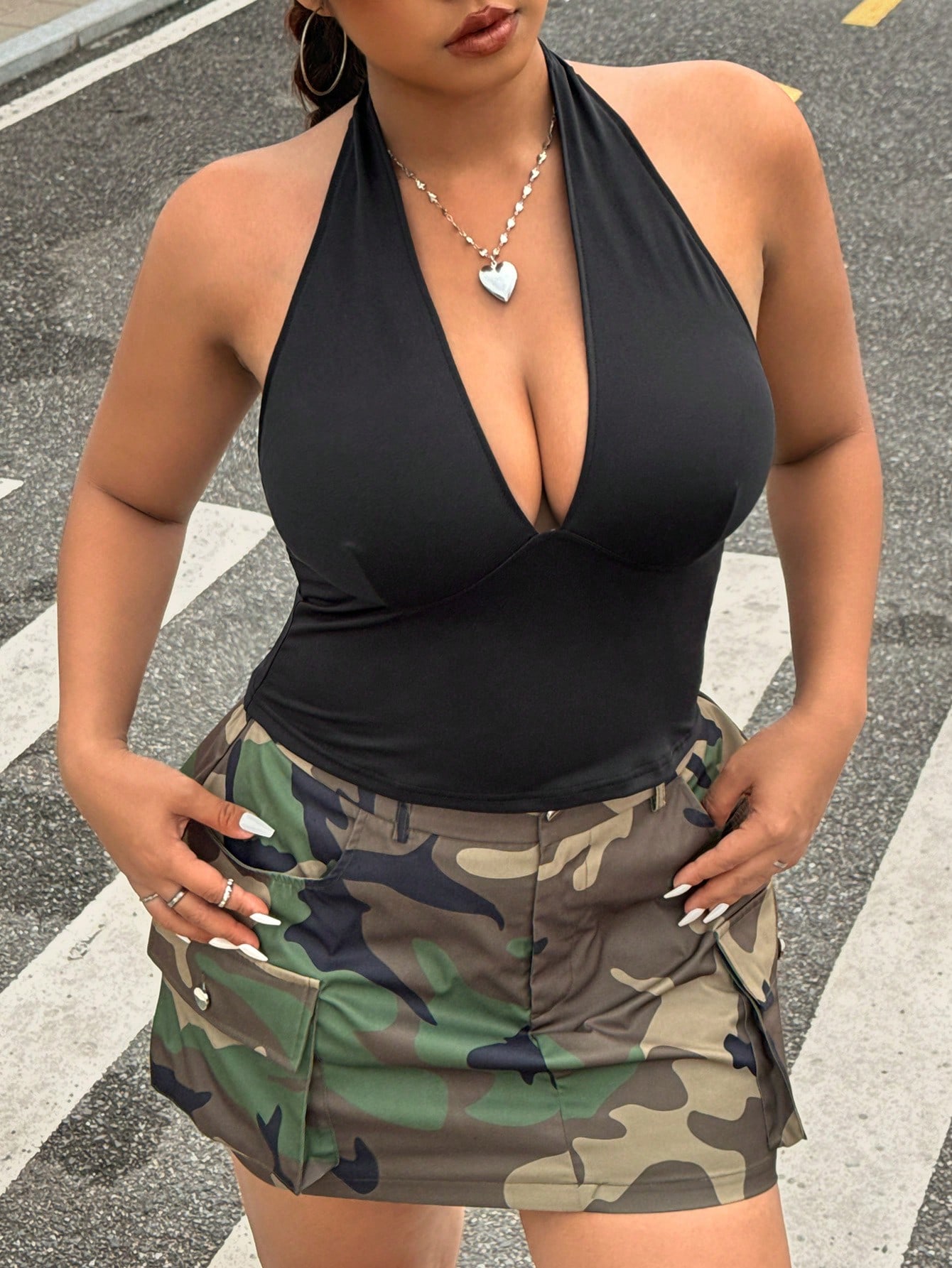 Nova moda cor sólida plus size - Women'S Fashion Vest Tops avaliação e preço