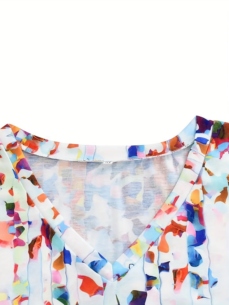Flor com decote em v feminino  - Women'S Fashion Vest Tops avaliação e preço