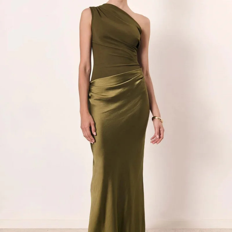 Vestido Longo de Cetim Marrom  - Slip Dress Satin avaliação e preço