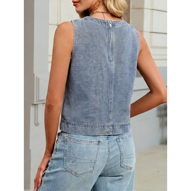 Colete Jeans Feminino Casual B - Women'S Fashion Vest Tops avaliação e preço