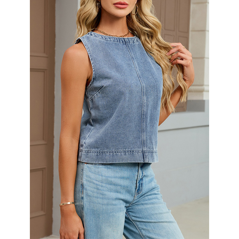 Colete Jeans Feminino Casual B - Women'S Fashion Vest Tops avaliação e preço